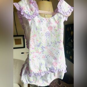 Floral Ruffle set in White, Pink & Lavender